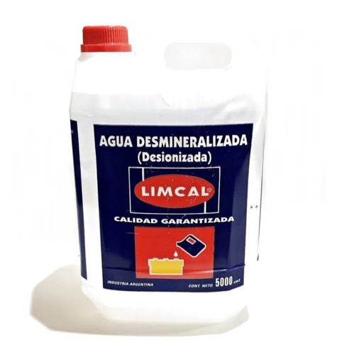 Agua Desmineralizada Destilada(desionizada) 5litros Limcal