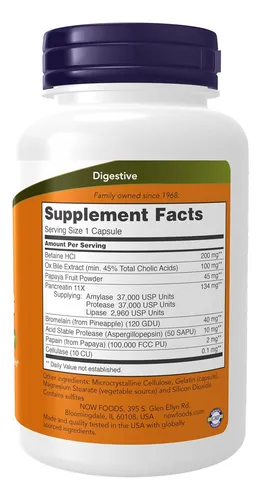 Super Enzymes de Now Foods, 90 cápsulas en Brasil, sabor sin sabor