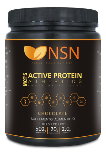 Nsn Mct Proteina En Polvo, Proteina Vegetal, 100% Natural Sabor Chocolate Moca
