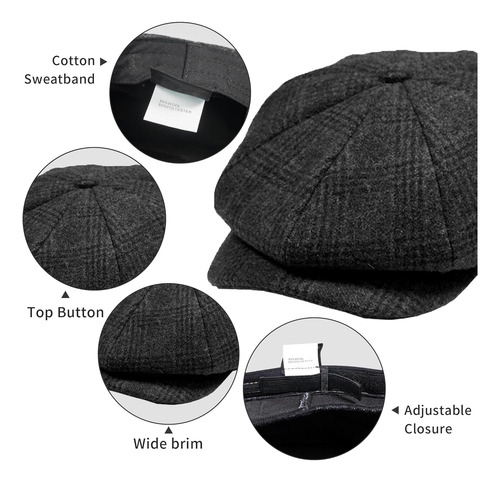 Sombrero Pouday Newsboy Para Hombre Y Nino Boston Sally Cap
