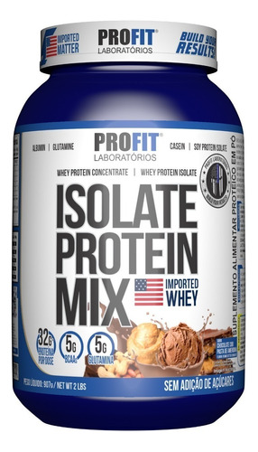 Suplemento em pó Profit  Isolate Protein Mix proteínas Isolate Protein Mix sabor  chocolate com manteiga de amendoim em pote de 907g
