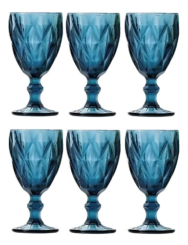 Taças Class Home Diamante 453 de 300mL cor azul6 unidades