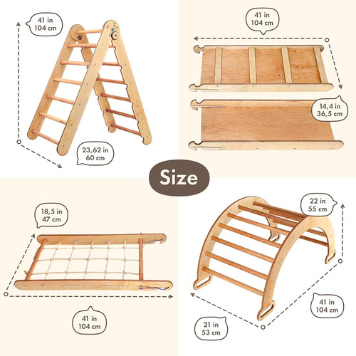 Goodevas Montessori - Juego De Escalada 4 En 1 Para Niños, T
