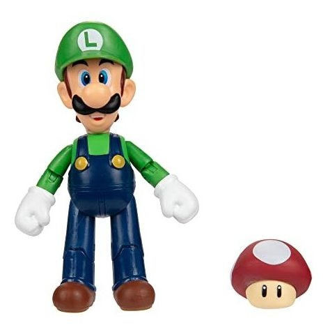 Super Mario Figuras De Acaación De 4 Pulgadas Luigi N8kdu