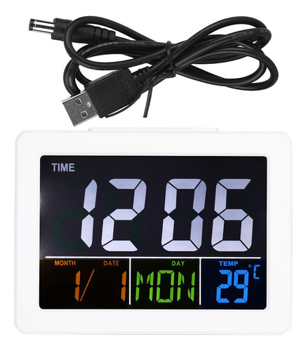 Topincn Reloj Despertador Digital Lcd Viaje Calendario Dia