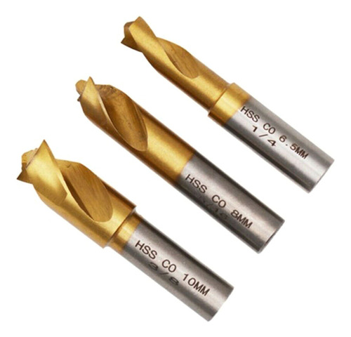 A Juego De Brocas De Cobalto Con Funda De Aluminio, 3 Piezas