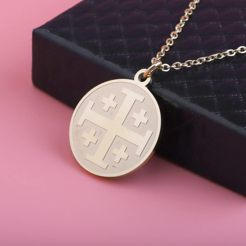 Joyería Religiosa Collar Con Colgante De Disco De Cruz De De