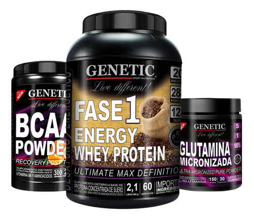 N1 Proteina Fase 1 Aminoacidos Bcaa Powder Glutamina Genetic