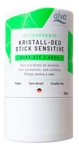 Imagem 1 de 1 de Desodorante Importado Stick Cristal Sensitive Alva 120g
