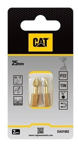 Puntas Cat Para Atornillador Pz2 25mm 2 Piezas Fubral