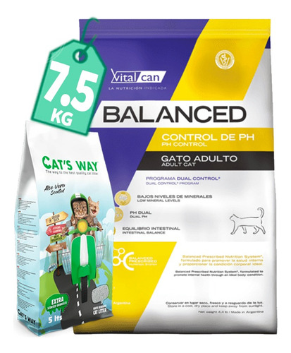 Alimento Balanced Gato Adulto Control De Ph 7.5kg + Regalo 