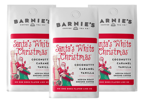 Barnie's Santa - Cafe Molido De Navidad Blanco Con Sabores D