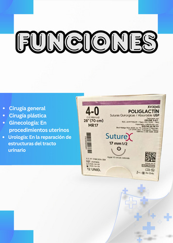 Sutura Pgla Vicryl 4-0 Redonda 1/2 17mm Suturex Caja C/12pza Nada