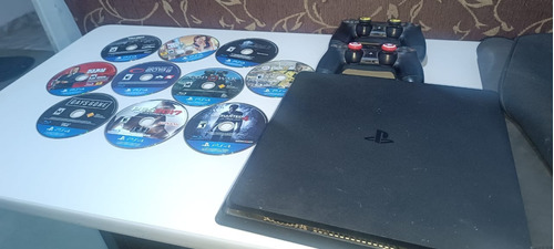 Ps4 Playstation 4 Dos Controles Y 12 Juegos En Físico (cd)