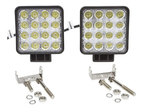 Kit 2 Faro Auxiliar Reflector 4x4 Led Off Road 14 Led 42w