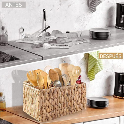 Organizador De Cubiertos Con Asa, Caja De Almacenamiento