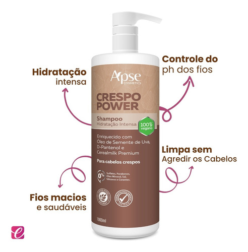 Kit Crespo Power Shampoo 1l E Condicionador 1l Apice