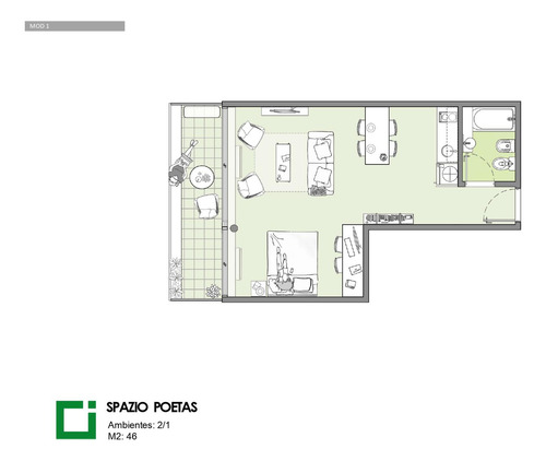 Departamento 2 Ambientes Caba Devoto