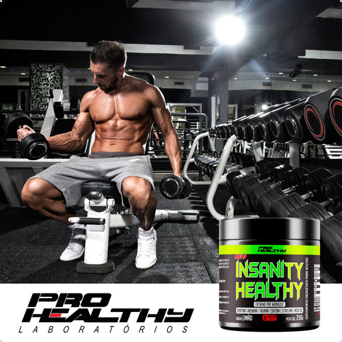 Kit 4x Pre Treino Insanity Com Creatina Pro Healthy Limonada com Coqueteleira