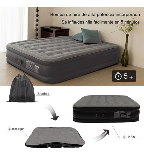 Colchón Inflables Matrimonial Con Bomba Eléctrica Gioia Colchón Para Camping