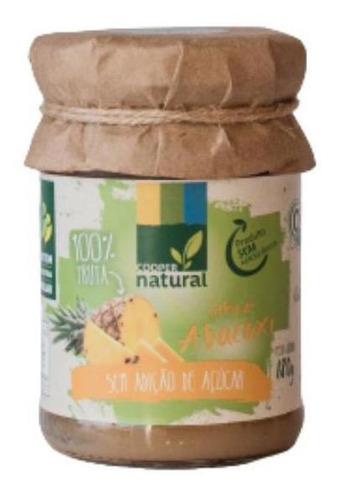 Kit 2x: Geleia Abacaxi 100% Fruta Orgânico Sem Açúcar 180g