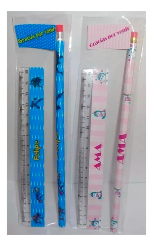 Regla 15cm Birome Lapiz Personalizada Cumple Souvenir