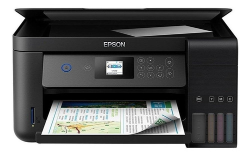 Impressora a cor Epson EcoTank L4160 com wifi preta 220V