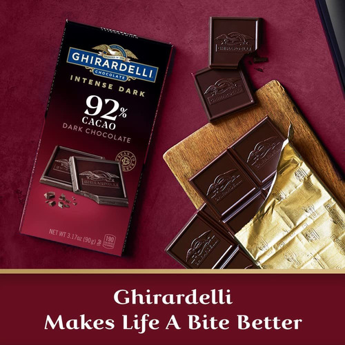 Ghirardelli Barra De Chocolate Oscuro Intenso, 92% Cacao, Ba