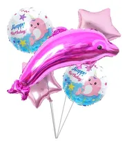 Comprar Globos En Gas Helio Delfín Rosado  Kit X 5 Globos 