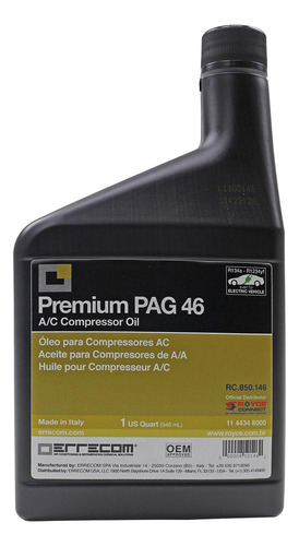 Óleo Para Compressor R134a Pag 46 Errecom 946ml