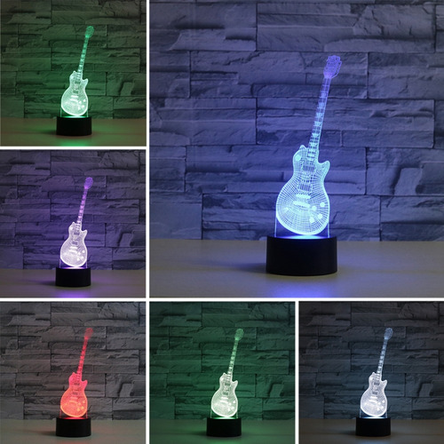 Lámpara De Mesa Con Forma De Guitarra, Versión Crack Touch