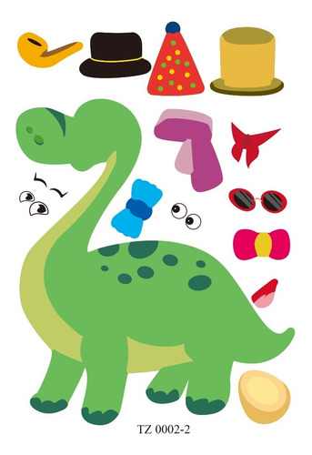 Imagen 6 de 7 de Stickers Autoadhesivos Didactico X4 Dinosaurio Souvenirs