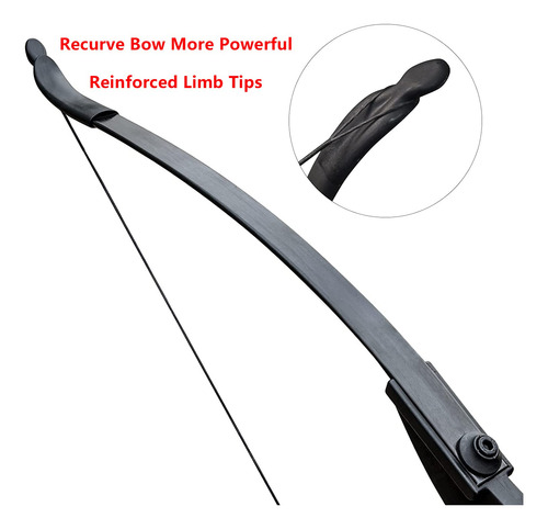 Arco Recurvo Dq Takedown 20-40lbs Para Adultos Y Jóvenes Black Ambidiestro