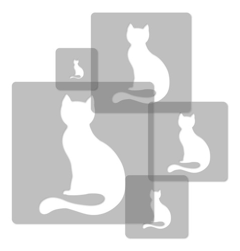 Stencil Kit De Gatinho - Molde Vazado Decoração R-49,95