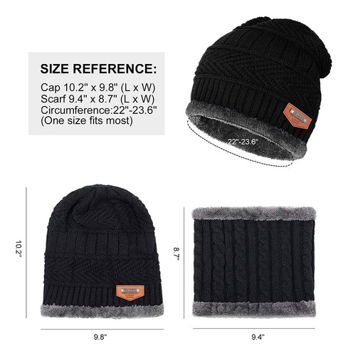 Conjunto Gorro Y Bufanda De Invierno Cálido Unisex