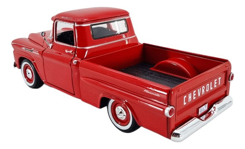 1958 Chevy Apache Fleetside Pickup Esc. 1:24 Motormax Roja Rojo