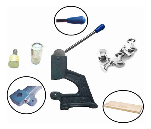Maquina Universal + Matriz + Remache Tapa Doble 10/10