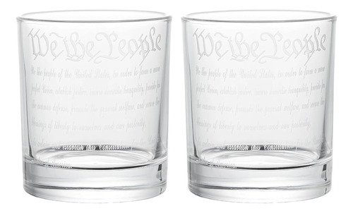 ~? Yjgs We The People Whiskey Vasos Set De 2- 12oz Constituc