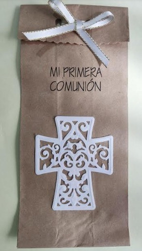 Imagen 3 de 3 de Recuerdos Primera Comunion. Bolsas De Papel Kraf/ 10 Uni