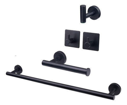 Set De Accesorios De Baño Tocten 5u 16 Pul Negro