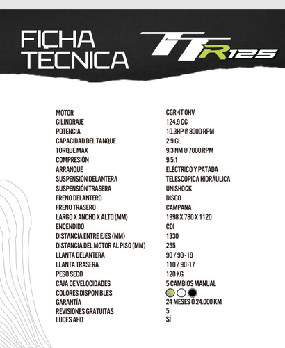 Akt125 Ttr Modelo 2025 , Original De Concesionario
