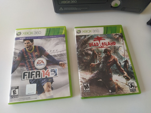 Xbox 360 Slim Sin Disco Duro + Joystick + 2 Juegos + Fuente