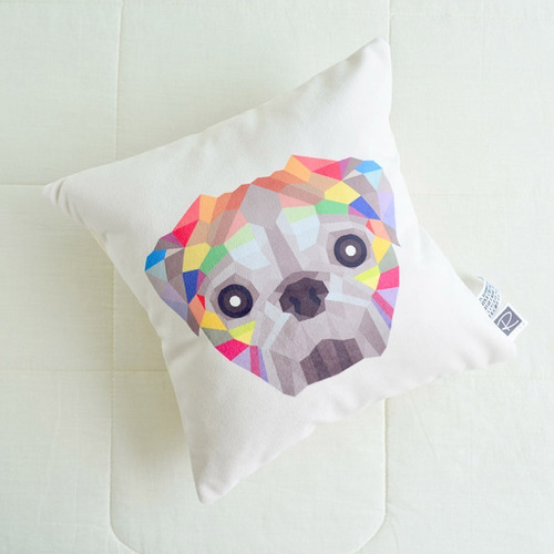 Imagen 2 de 3 de Cojín Decorativo Estampado Perro Pug