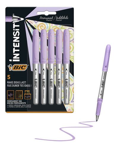 Sharpie Punto Fino Morado 5 Piezas Marcadores Plumones