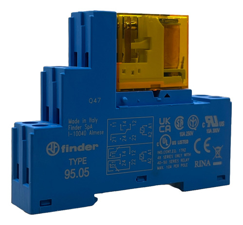 Relevador Encapsulado 230v Ac, 8 Pines Finder C/base