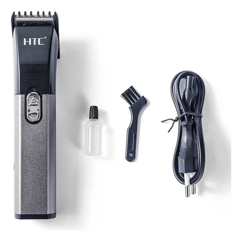 Cortadora De Barba Bigote Pelo Recargable Inalámbrica Htc Color Plata/Negro