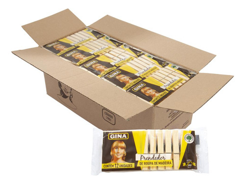 Kit 300 Prendedores De Roupas De Madeira Gina Para Tecidos