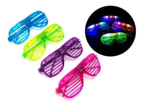 36 Lentes Luminosos Luz Led Retro Fiesta Batucada Boda