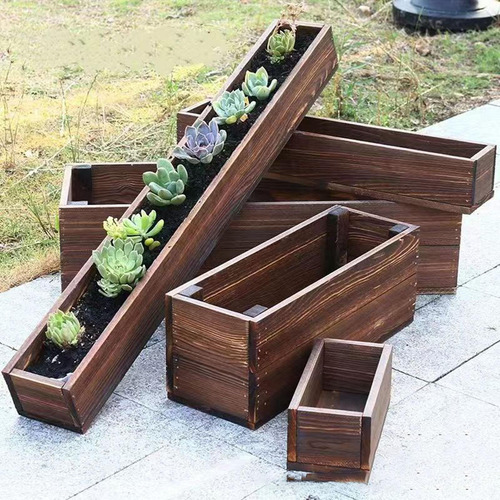 Caixa De Flores De Madeira Rústica Plantador De Vaso De L