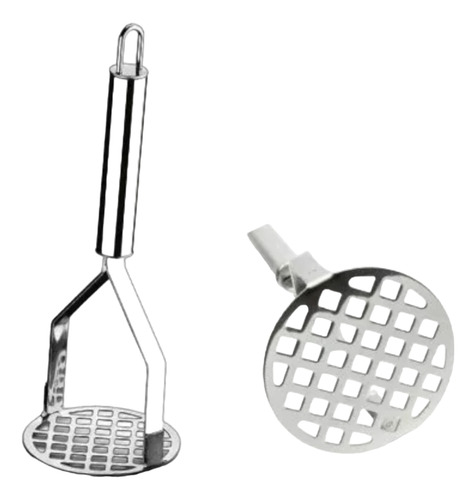 Kit Amassador De Batatas Multiuso Inox E Amassador De Alho